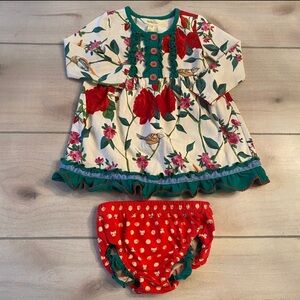 Matilda Jane Santa's Helper Floral Holiday Christmas Dress